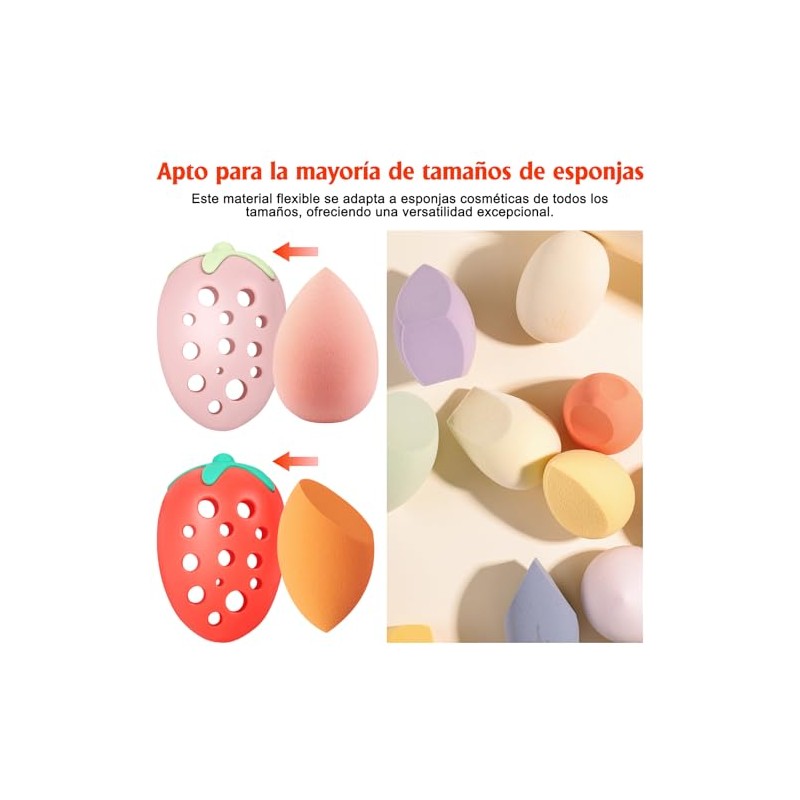 EUARD Porta Esponjas de Maquillaje en Forma de Fresa -