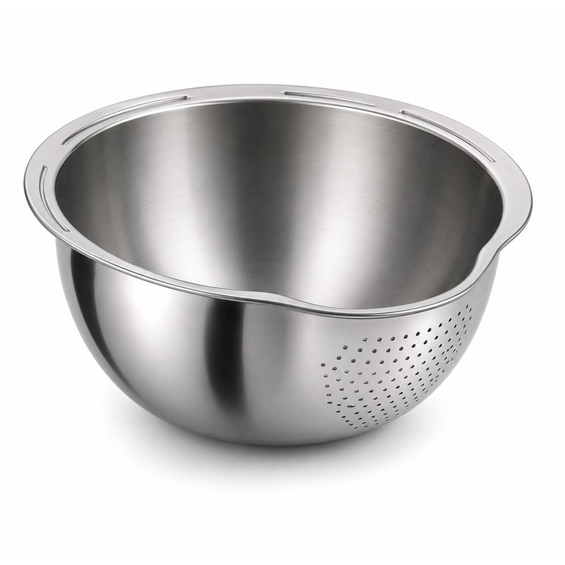 Stainless Steel Rice Washing Bowl for Kitchen Prep – 2-in-1