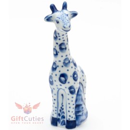 Porcelain gzhel Giraffe figurine handmade Гжель