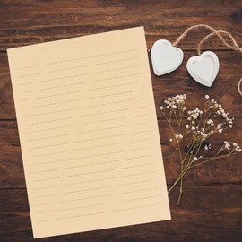 Angoily 100 Sheets Vintage Letter Paper Stationery Rustic Distressed Lined Brown Envelopes Writing Paper Pads Sheeted A5 Beige