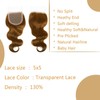5X5 Brown Closure Body Wave Human Hair Hd Transparent Lace