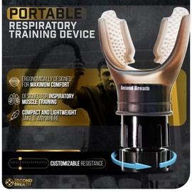 Second Breath Respiratory Trainer | Made with High Grade Silicone | Premium Lung Exerciser in Four Exotic Colors | Breathe Easier with Stronger Lungs | Portable & Easy to Clean (Green Camo)