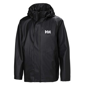 Helly Hansen Kids' Big Juniors Moss Coat Jacket with Full Rain Protection, 990 Black, 14