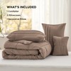 Bedsure Brown Queen Comforter Set - 4 Pieces Pinch Pleat