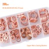 LordHardware 200pcs Copper Crush Metric Washers Assortment Kit Flat Sealing