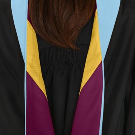 Endea Graduation Masters Hood for Education, Counseling & Guidance, Arts in Education College Degrees - Unisex (Light Blue/Maroon/Gold)