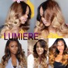 LUMIERE Human Hair Clip In Extensions, 1B/4/27 Ombre Brown Body