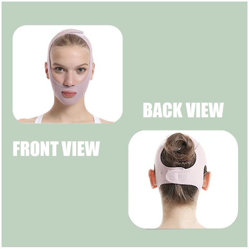 CCAIPU Facelifting Stickers, Breathable, Lightweight Ice Silk V-Face Harnesses (Green)