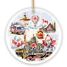 Canada Cultural Heritage and Traditions Artwork Ornament, Canadian Landmarks and Travel