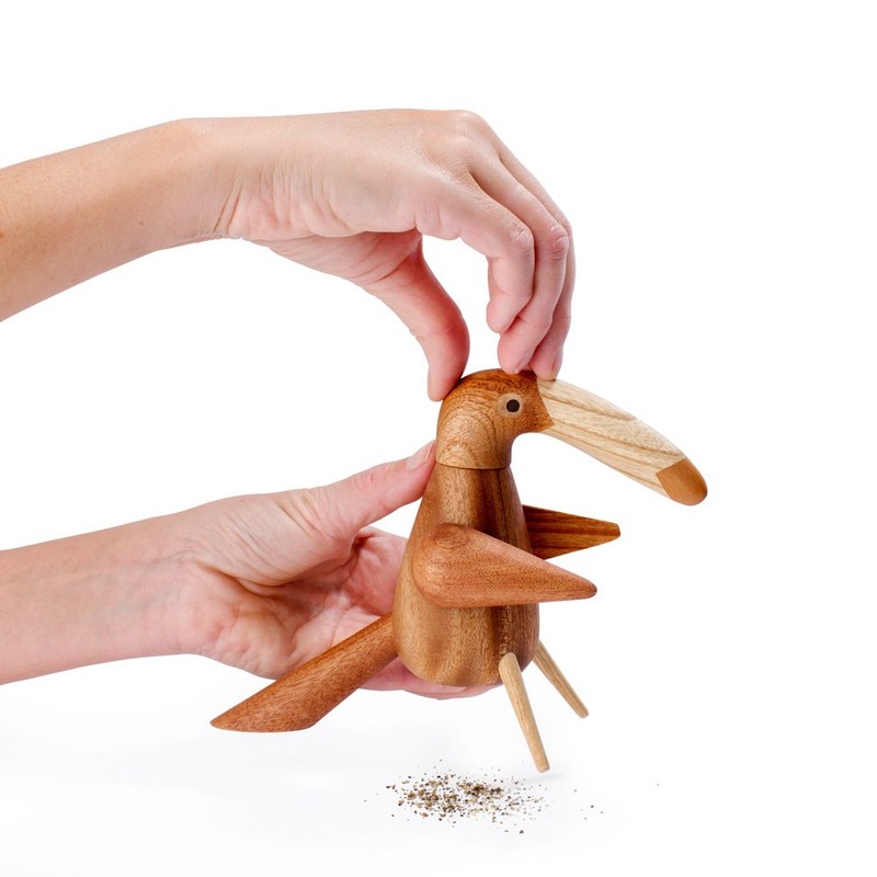 Pepperbird Pepper Mill with Ceramic Grinder, Pepper Bird, Tucan, Designer: