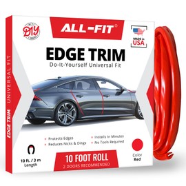 All-Fit Automotive Car Door Edge Protector – Universal DIY Edge Trim to Prevent Scratches & Dings – Flexible Adhesive Molding Trim for Cars, Trucks & SUVs (10 Ft)