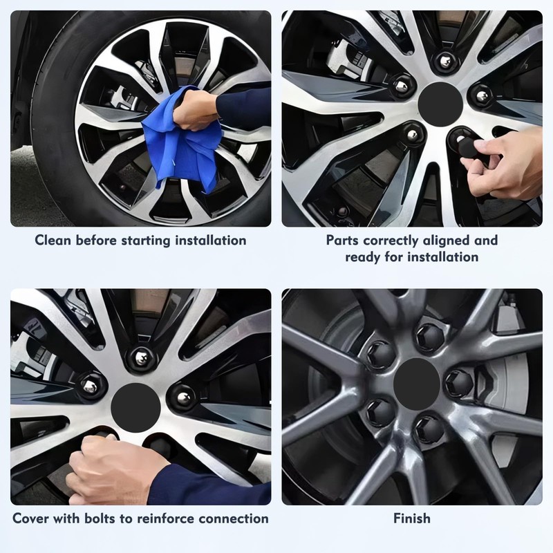 LTMMC 20PCS 17mm Wheel Nut Covers, Black Wheel Nut Caps,
