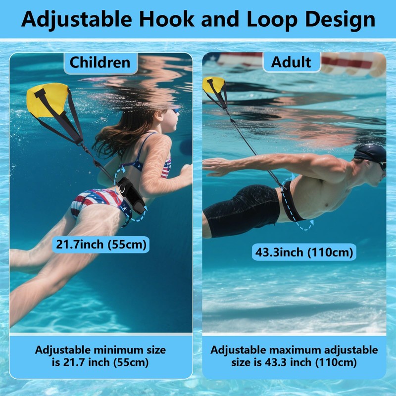 Swimming Parachute Resistance Training Equipment, Stationary Swim Belts Resistance Set