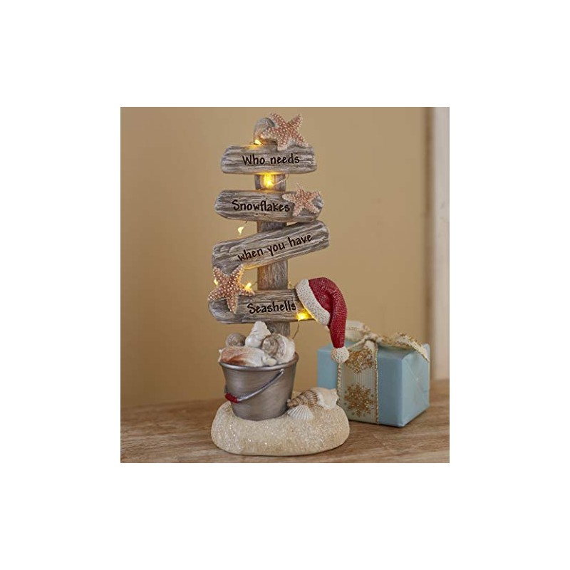 Lighted Christmas Tree with Beach Theme - Seas and Greetings