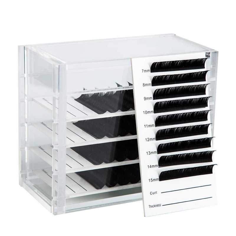 Acrylic 5 Layers clear Eyelash Storage Box, Makeup Display Container,