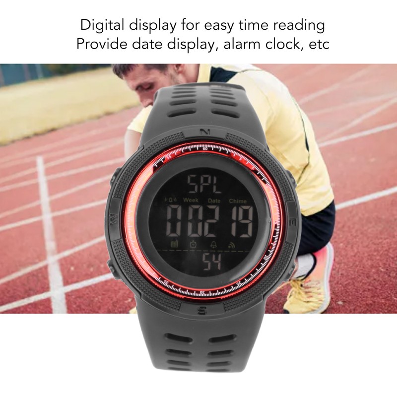 Men Digital Watch Waterproof Clear Display Date Alarm Clock Electronic
