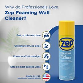 Zep ZUFWC18 Foaming Wall Cleaner, 18 oz, Clear