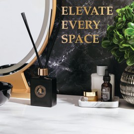 Reed Diffuser-Fresh Linen Reed Diffusers for Home - 5 oz.Oil Diffuser Sticks - Bathroom Diffuser Set- Scent Diffusers for Home- Oil Diffuser Reeds,-Scent Sticks in Oil-office smell good stuff for desk