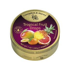 Cavendish & Harvey | Tropical Fruit Hard Candy Drops | 7 Ounce Tin
