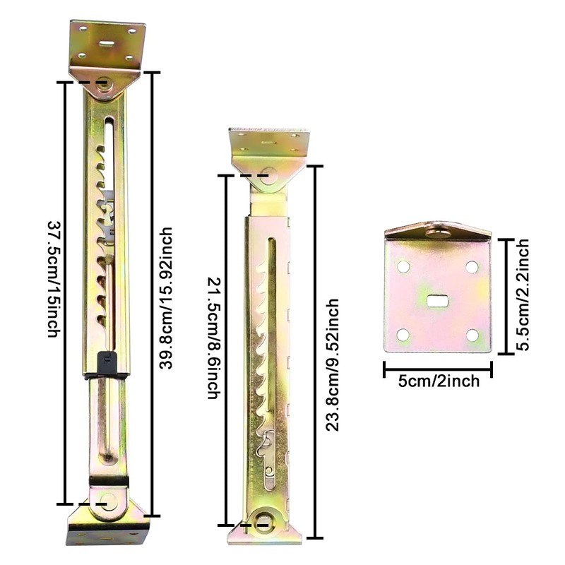 Enenes 10-Gear Adjustable Angle Hinge 2PCS Heavy Duty Lift Rod