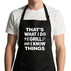 Xtilkmght Funny BBQ Apron for Men with Pockets - Mens Aprons for Grilling Cooking BBQ, Chef Birthday Gifts for Husband Step Dad Boyfriend Brother Fathers Day Christmas Thanksgiving