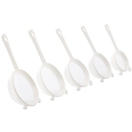 5Pcs Kefir Strainer Set, Plastic Nylon Mesh Strainers with Handle Double Ear Fine Mesh Colander Flour Sifter for Yogurt Baking Kitchen Kefir Tea Juice Pasta（5 Sizes）