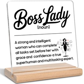 Boss Lady Gifts for Women Boss, Boss Lady Definition Acrylic Plaque Sign, Boss Day, Thank You Gifts, Boss Lady Birthday Gift, Christmas Gift for Boss Lady Office Home Decor for Desk