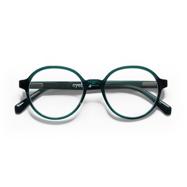 eyebobs Rare Bird Premium Unisex Reading Glasses for Women and Men-Round-Teal Crystal Front and Temples- 1.75 Diopter