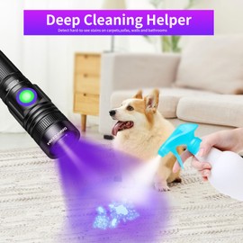 DARKBEAM UV Black Light Flashlight 395nm - Rechargeable USB Woods Lamp, Powerful Mini Ultraviolet LED Blacklight Flashlights - Resin Curing, Detector for Pet/Cat/Dog Urine, Stains, Scorpions