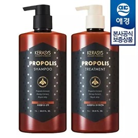 Aekyung [애경][시크릿] 케라시스 프로폴리스 샴푸/트리트먼트 1L x2개 [데미지리페어 샴푸1개+트리트먼트1개] [AKW][Secret] Kerasis Propolis Shampoo/Treatment 1L x2 [Damage Repair Shampoo 1pc + Treatment 1pc]