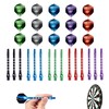 Bansusu 30Pcs Dart flights and Stems Sets Durable Metal Dart