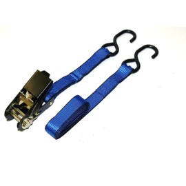 Everest Premium Ratchet Tie Down – 10 FT – 300 LBS Working Load – 900 LBS Break Strength – Blue Stainless Steel Cargo Strap for Truck, Motorcycle & Appliances