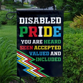 MAIANEY [12"x18"] July Disabled Pride Awareness Garden Flag, Disability Pride Month Flag, Disability Right, Double Sided, Outdoor Decor, Yard, Seasonal Decoration, Holidays, Farmhouse