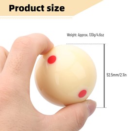 VGEBY 1 Piece Billiard Ball, 52.5 mm Standard Resin Snooker Billiard Training Ball Pool Cue Ball Billiard Balls for Pool Billiard Accessories