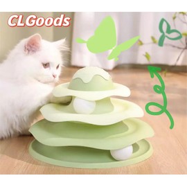CLGoods 3-Tier Cat Track Toy, Ice-Cream Track Pet Toy