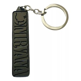 Sin marca Llavero Nirvana Letras Rock Metal Keychain Happy Face Kurt