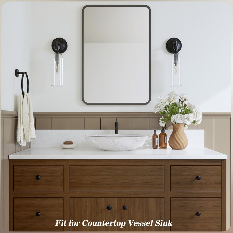 Phiestina Tall Vessel Sink Faucet Black, Bathroom Faucets Tall Single