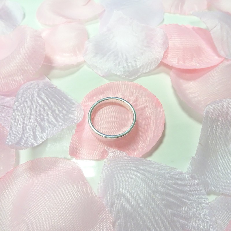 Sterling Silver 4mm Flat Wedding Band Ring Size V