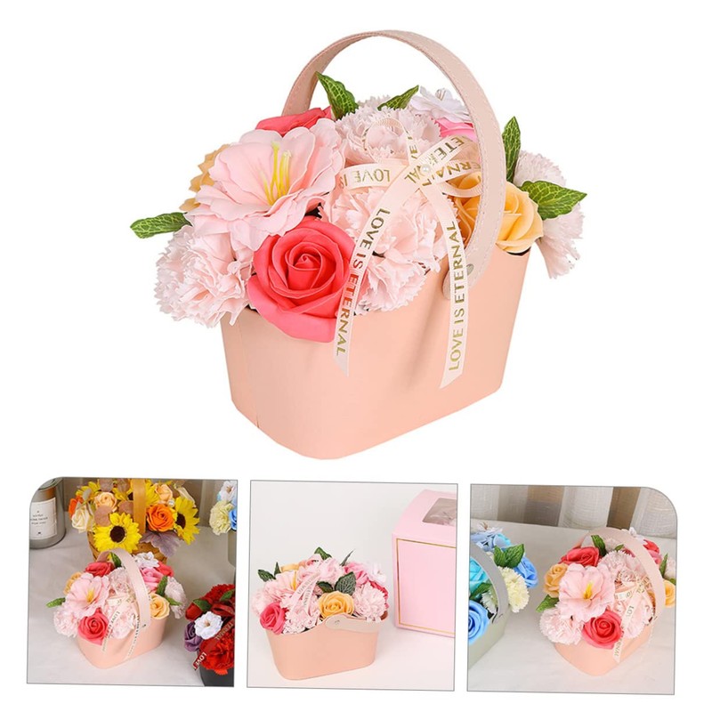 FOMIYES Fancy Soap Flower Basket Real Bath Flowers Set for