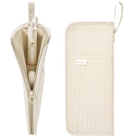 KarSyon Hot Tools Organizer Heat Resistant Mat Case Hair Tools Holder Travel Bag Portable Hair Styling Tools Cover Pouch for Curling Iron,Flat Iron,Hair Straightener (Beige)