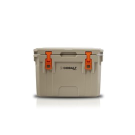 Cobalt 25 Quart Roto-Molded Super Ice Cooler | Large Ice Chest Holds Ice Up to 3 Days | (Tan)