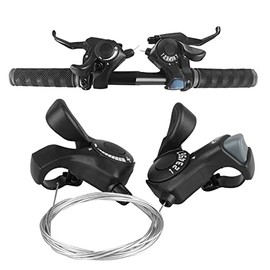 Fairedear 1 Pair 3X7 21 Speed Thumb Gear Shifter,MTB Speed Bike Shift Lever for Mountain City Road Folding Bicycle Combo Parts with Inner Shifts Cables Bicycle