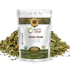 Organic Way Organic Way Dried Gotu Kola Cut & Sifted (Centella asiatica) - Kosher & USDA Certified | Vegan, Non-GMO & Gluten Free | Tested for Heavy Metal | Resealable Bag | 100% Raw from India (1LBS / 16Oz.)