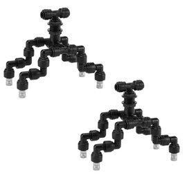 Lpraer 2PACK Reptile Mister Nozzles, 360° Cooling Mist 1/4'' Reptile Misting Nozzles, T Cross 4-Heads Assembly Fogger Fine Mist Nozzles for Reptile Terrarium Plants Amphibians Tank