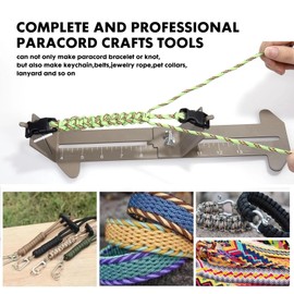 KOKKOYA Paracord Jig Tools Bracelet Making Kit Paracord Jig Weaving Tools Accessories Loom DIY Craft Maker with 5 Cords and 6 Buckles with Marlin Spike Kit (Army Green)