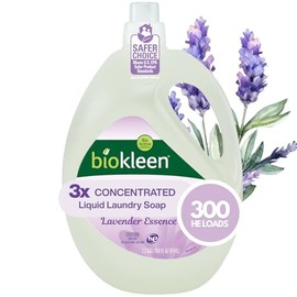 Biokleen Natural Laundry Detergent - 300 HE Loads - Liquid, Eco-Friendly, Plant-Based, No Artificial Fragrance, Colors or Preservatives, Lavender Lily, 150 Fl Oz