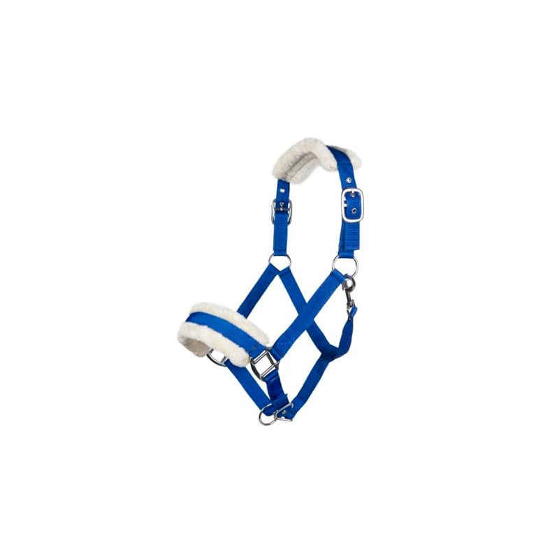 HKM Bischofhofen Headcollar with Plush Padding Royal Blue Thoroughbred