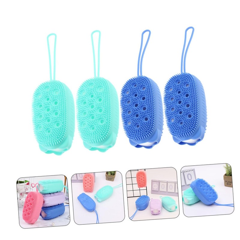 Gogogmee Gentle Back Shower Brush Double-sided Body Scrubber Exfoliating Function