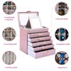 BOOVO Jewelry Boxes for Women, White and Black 6 Layer
