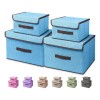 4 Cajas Organizadoras De Tela Plegables Con Tapas Multiuso